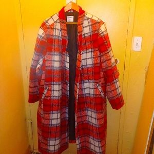 Oversized Soft-Brushed Plaid Coat